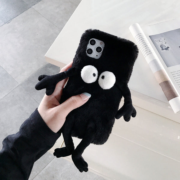 Black  Plush Toy Phone Case