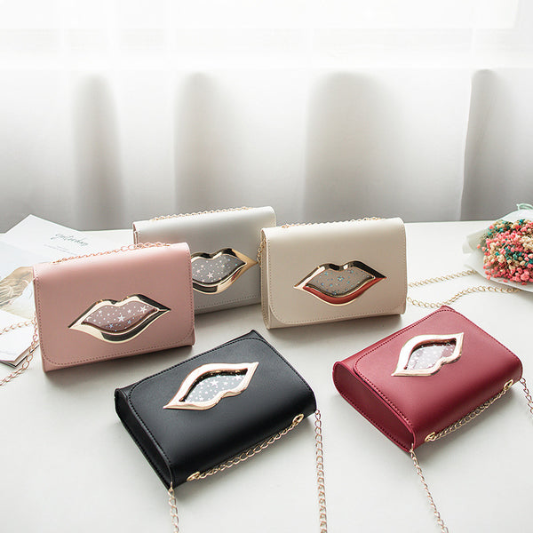 Lip phone bag messenger chain pouch