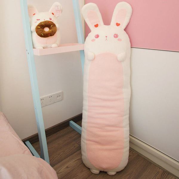 Cute Rabbit Doll Plush Toy Bed With Removable And Washable Long Pillow For Girls