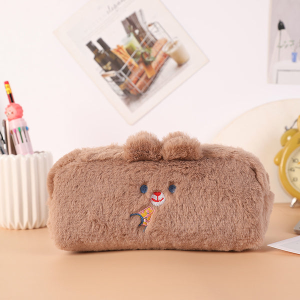 Ins Japanese High-value Plush Bear Pen Bag Korean