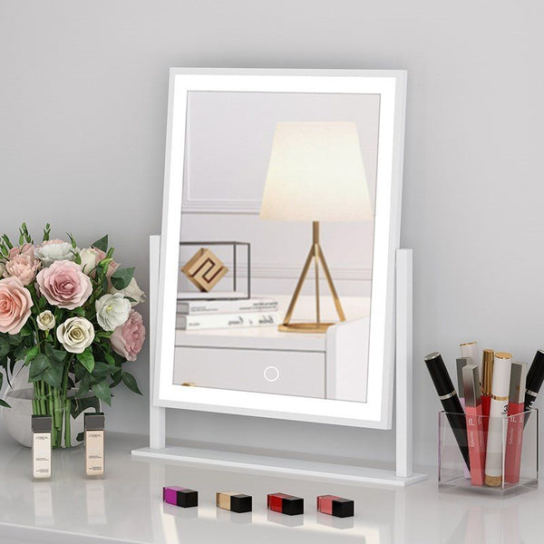 Mirror Household Small Dormitory Vertical Makeup Mirror With Lamp